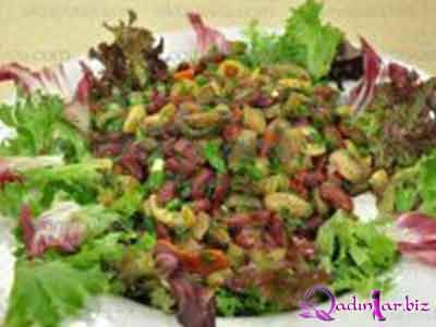 Qırmızı lobyalı salat resepti