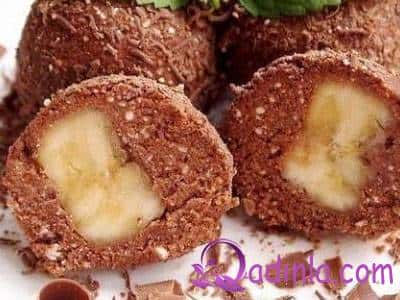 Bananlı-şokoladlı desert - foto resept