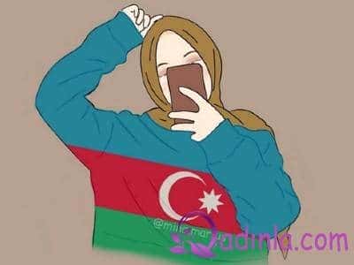 Azərbaycan bayraqlı qız şəkilləri - Qarabağ Azərbaycandır!