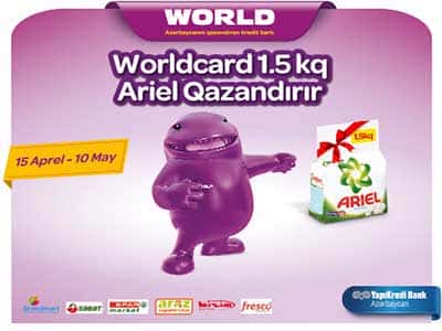 Worldcard Ariel qazandırır